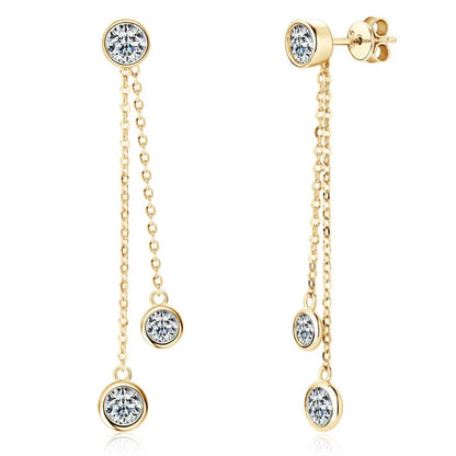 Brileon Seraphina™ Moissanite Tassel Drop Earrings - Brileon