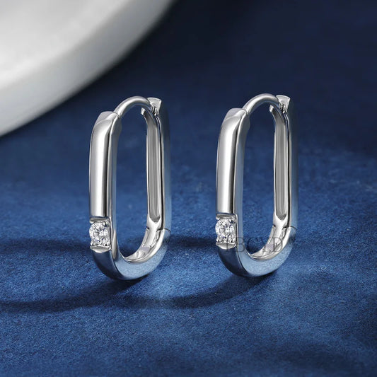 Brileon Auravelle Oval Moissanite Hoop Earrings - Brileon