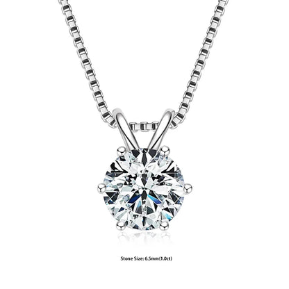 GRA Certified Moissanite Pendant – 925 Silver Solitaire Necklace (0.5-5ct) - Brileon