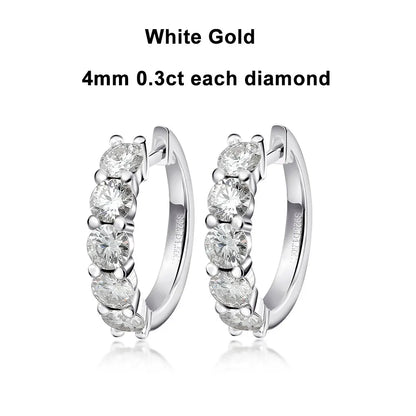 Brileon Eternal Glow Moissanite Hoop Earrings – 18K White Gold Plated S925 - Brileon