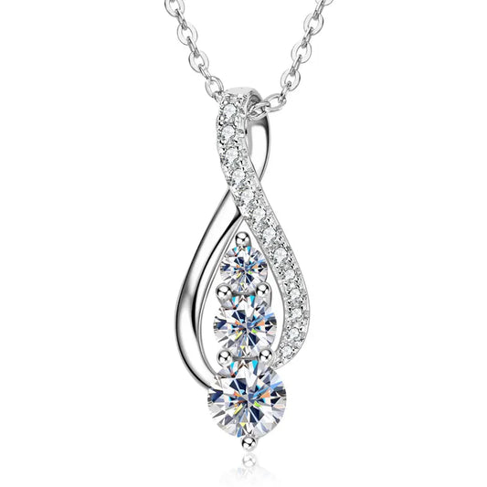 Brileon Eternelle Moissanite Infinity Pendant Necklace - Brileon