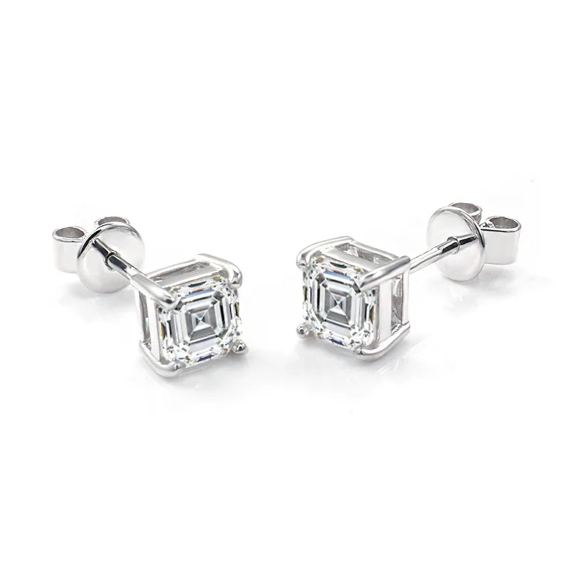 Brileon Astrisse 2CT Asscher Cut Moissanite Earrings - Brileon