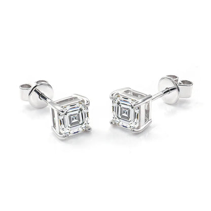 Brileon Astrisse 2CT Asscher Cut Moissanite Earrings - Brileon