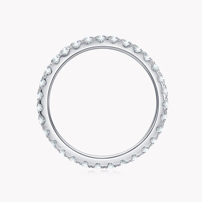 Brileon Eternal Spark Moissanite Eternity Band – 18K White Gold Plated S925 - Brileon