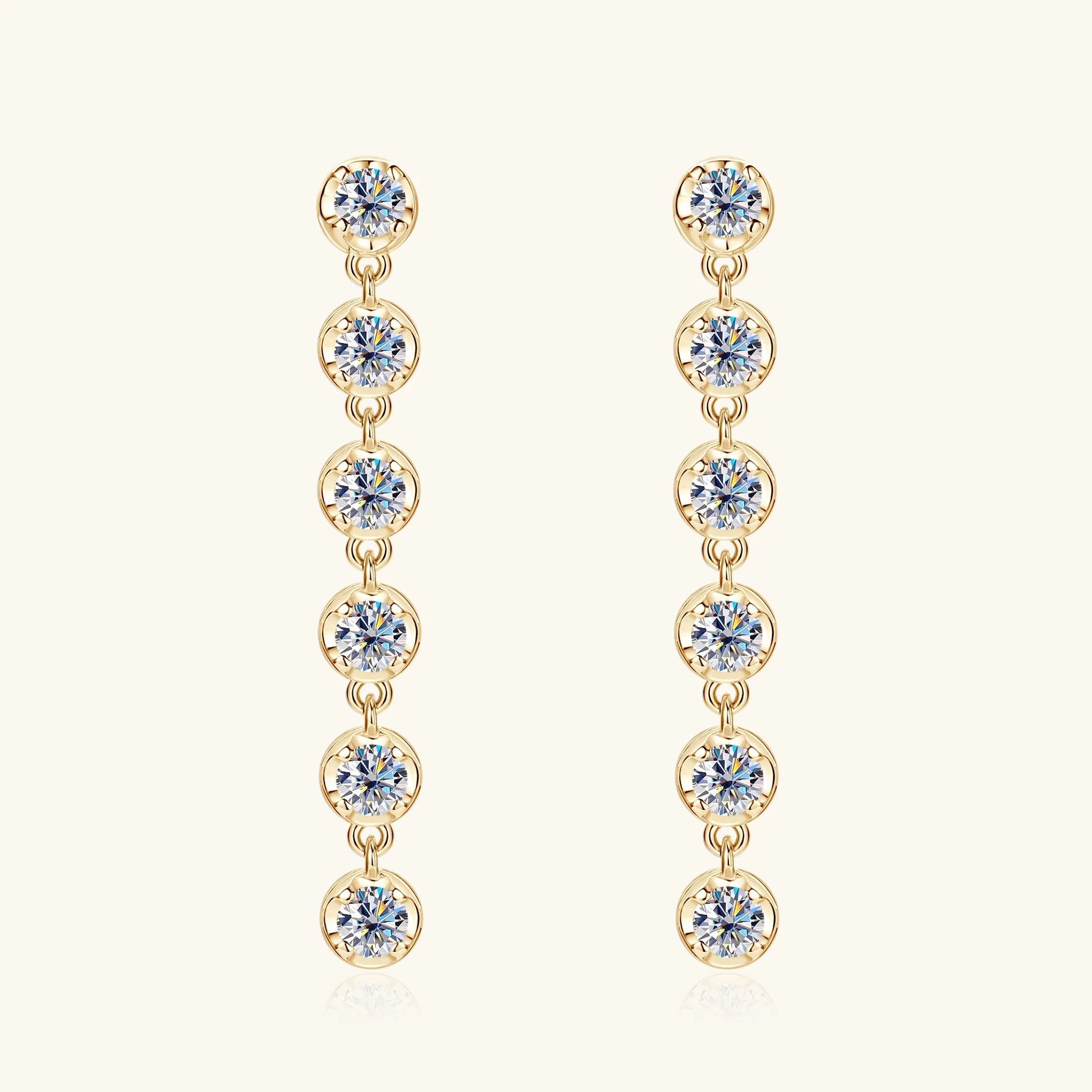 Brileon Luminara™ 3mm Moissanite Drop Earrings – Timeless Elegance - Brileon