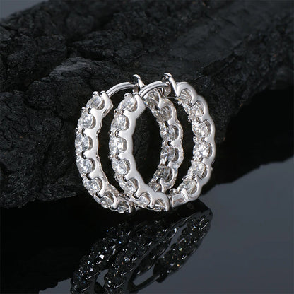Brileon Classic Sparkle Hoop Moissanite Earrings - Brileon