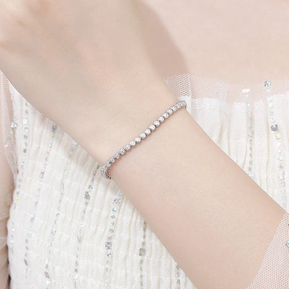 Brileon LuxeGlow 2mm Moissanite Tennis Bracelet – 18K White Gold Plated S925 - Brileon