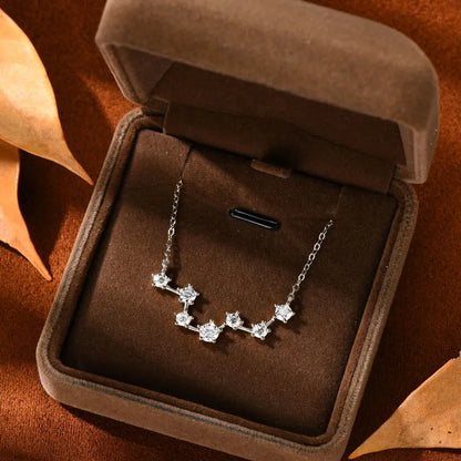 RAPRGOLD D Color GRA Certified Moissanite Big Dipper Pendant Necklaces S925 Sterling Silver Women's Jewelry Chains for Wedding - Brileon