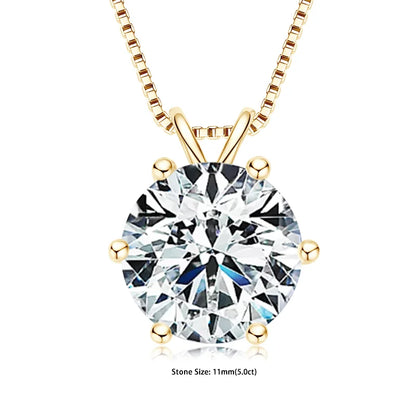 GRA Certified Moissanite Pendant – 925 Silver Solitaire Necklace (0.5-5ct) - Brileon