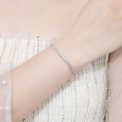 Brileon LuxeGlow 2mm Moissanite Tennis Bracelet – 18K White Gold Plated S925 - Brileon