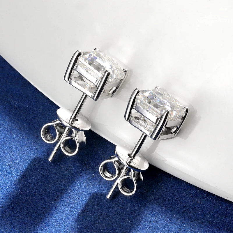 Brileon Astrisse 2CT Asscher Cut Moissanite Earrings - Brileon