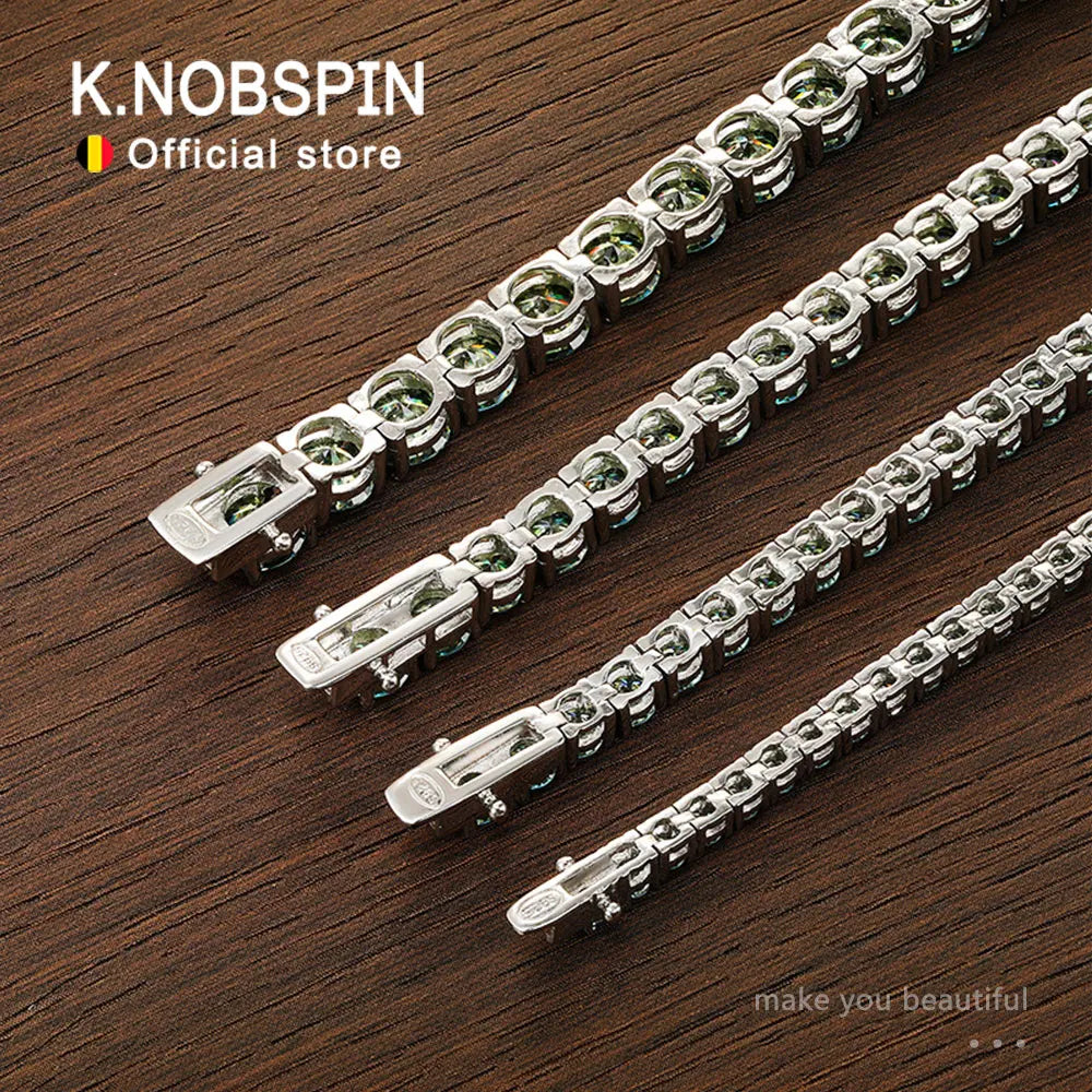Brileon LuxeSpin VVS Green Moissanite Tennis Bracelet - Brileon