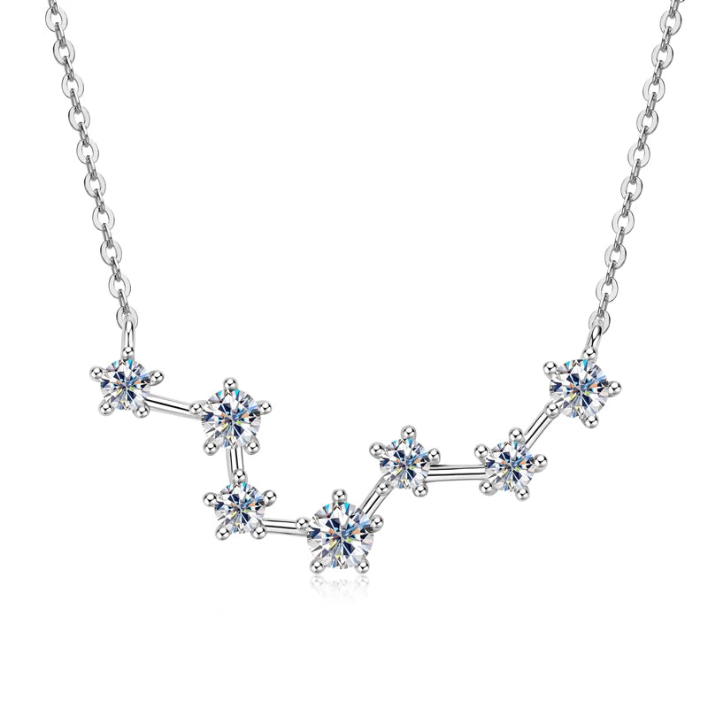RAPRGOLD D Color GRA Certified Moissanite Big Dipper Pendant Necklaces S925 Sterling Silver Women's Jewelry Chains for Wedding - Brileon