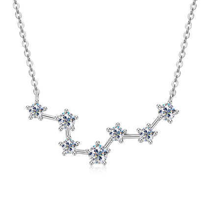 RAPRGOLD D Color GRA Certified Moissanite Big Dipper Pendant Necklaces S925 Sterling Silver Women's Jewelry Chains for Wedding - Brileon