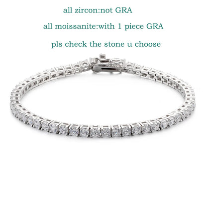 Brileon Elegance Redefined Tennis Bracelet – 4mm - Moissanite or Zircon - Unisex - Brileon