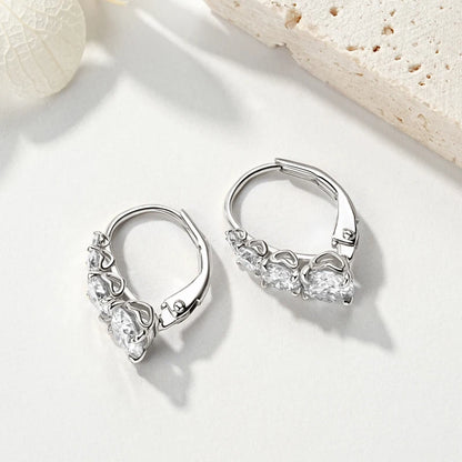 Brileon Celestara Vintage Moissanite Hoop Clip Earrings – 1.86CT, 925 Sterling Silver - Brileon