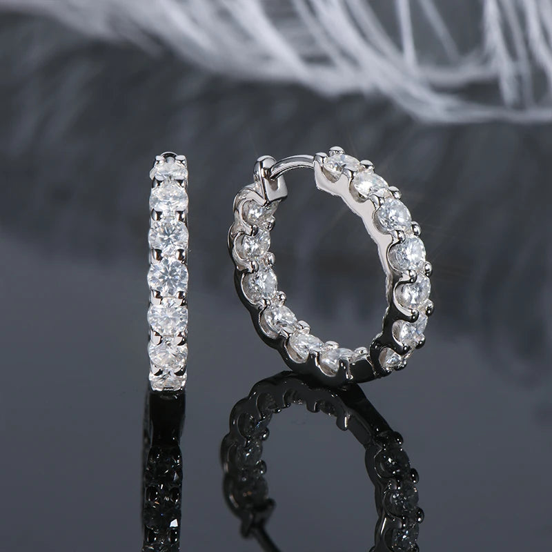 Brileon Classic Sparkle Hoop Moissanite Earrings - Brileon