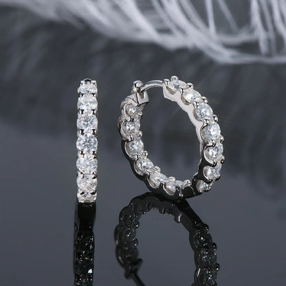 Brileon Classic Sparkle Hoop Moissanite Earrings - Brileon