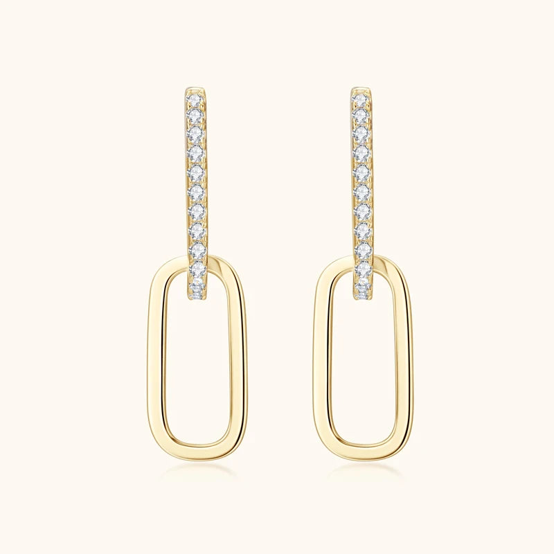 Brileon Moissanite Paperclip Hoop Earrings - Brileon
