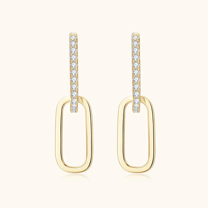 Brileon Moissanite Paperclip Hoop Earrings - Brileon