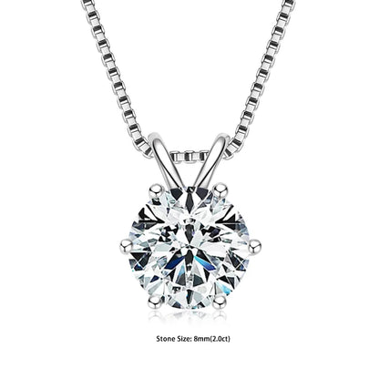 GRA Certified Moissanite Pendant – 925 Silver Solitaire Necklace (0.5-5ct) - Brileon