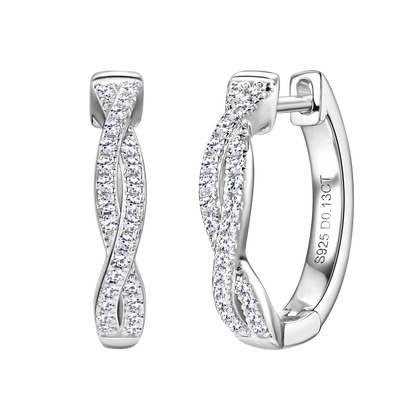 Brileon Aurelia™ Twisted Moissanite Hoop Earrings - Brileon