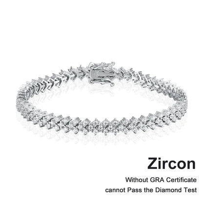 NeeTim Moissanite Tennis Bracelet 925 Sterling Silver Full Diamond Bracelets with Gold Plated  Fine Jewelry For Women with GRA - Brileon