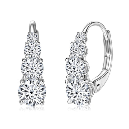 Brileon Celestara Vintage Moissanite Hoop Clip Earrings – 1.86CT, 925 Sterling Silver - Brileon