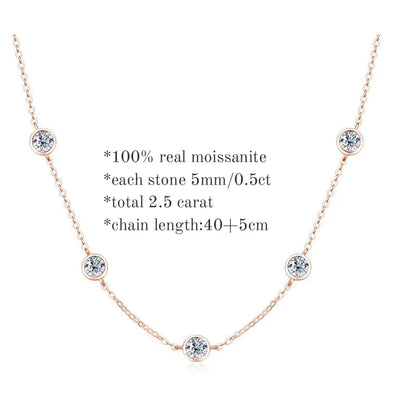 Brileon Virelia Round Cut Moissanite Necklace - Brileon