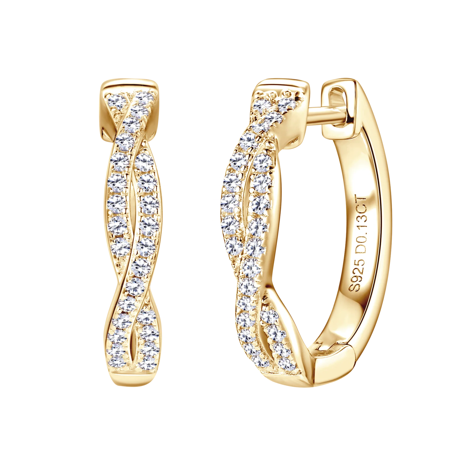 Brileon Aurelia™ Twisted Moissanite Hoop Earrings - Brileon