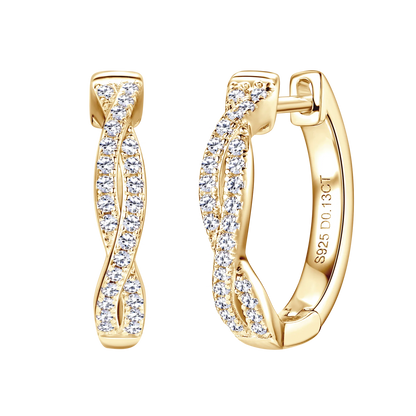 Brileon Aurelia™ Twisted Moissanite Hoop Earrings - Brileon