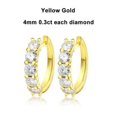 Brileon Eternal Glow Moissanite Hoop Earrings – 18K White Gold Plated S925 - Brileon