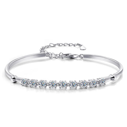 TBCYD 3mm Moissanite Diamond Bracelet Bangle For Women S925 Sterling Silver  Luxury Wedding Party Fine Hand Chain Jewelry Gift - Brileon