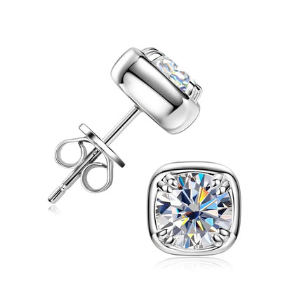 RAPRGOLD GRA Certified 1CT Moissanite Stud Earrings for Women 925 Sterling Silver Piercing Earring Fine Jewelry Gifts Pendientes - Brileon