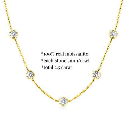 Brileon Virelia Round Cut Moissanite Necklace - Brileon