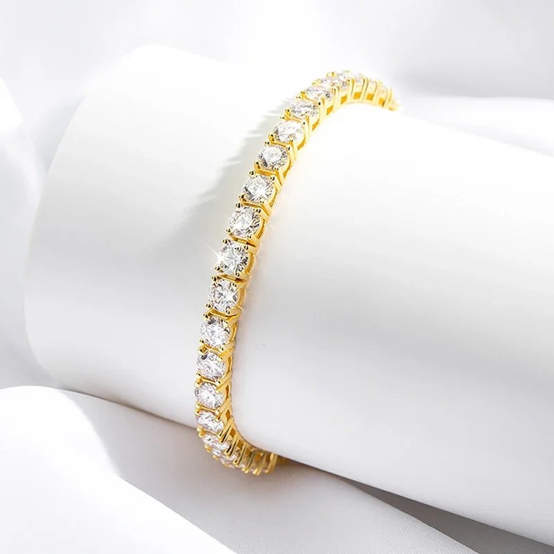 Brileon Elegance Redefined Tennis Bracelet – 4mm - Moissanite or Zircon - Unisex - Brileon