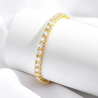 Brileon Elegance Redefined Tennis Bracelet – 4mm - Moissanite or Zircon - Unisex - Brileon