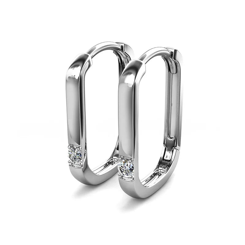 Brileon Auravelle Oval Moissanite Hoop Earrings - Brileon