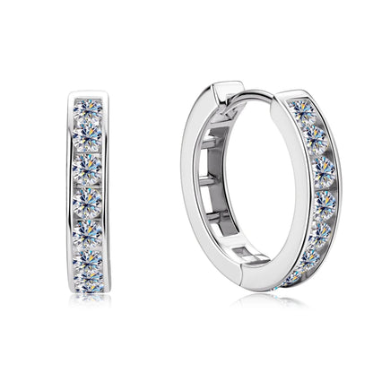 RAPRGOLD GRA Certified Moissanite Hoop Earrings for Women Men's Real S925 Sterling Silver Round Earring Jewelry Gifts orecchini - Brileon