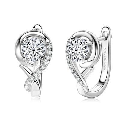 Lnngy Infinity Moissanite Diamond Earring Brinco Prata 925 Sterling Silver Hoop Earrings For Women Sparkling Fine Jewelry GIft - Brileon