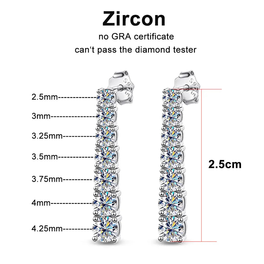 Brileon Luminara Moissanite Pendant Earrings – 18K White Gold Plated S925 - Brileon