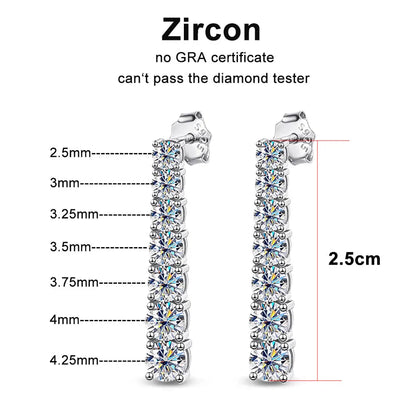 Brileon Luminara Moissanite Pendant Earrings – 18K White Gold Plated S925 - Brileon