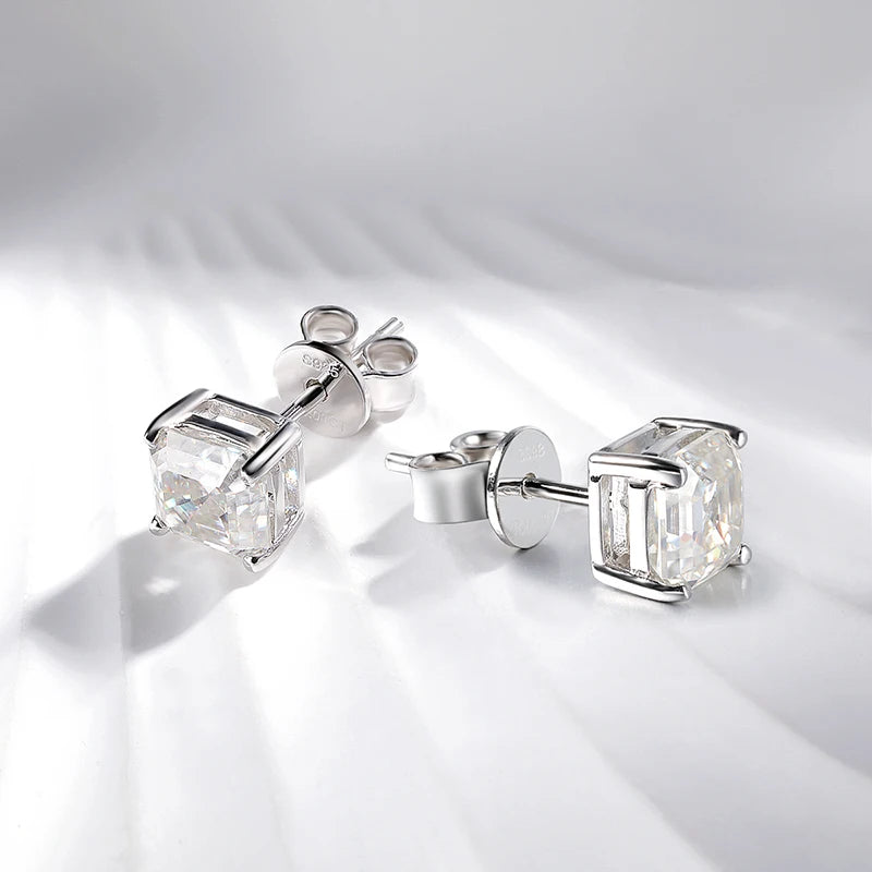 Brileon Astrisse 2CT Asscher Cut Moissanite Earrings - Brileon