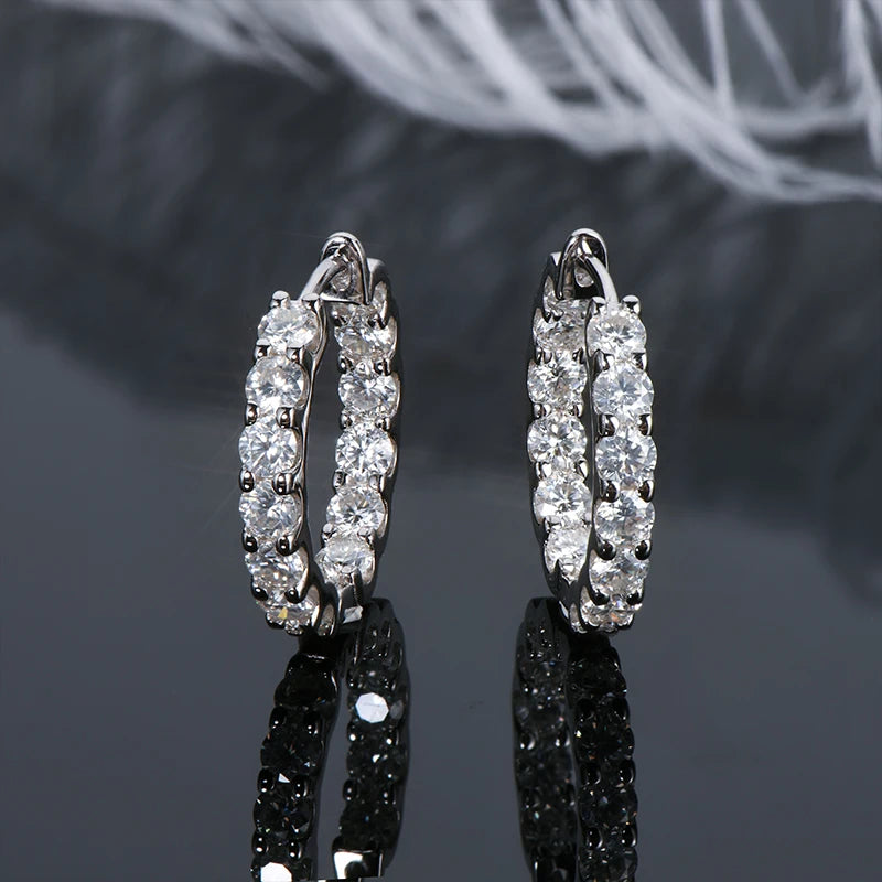 Brileon Classic Sparkle Hoop Moissanite Earrings - Brileon