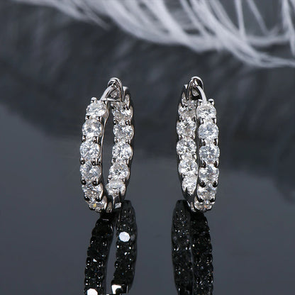 Brileon Classic Sparkle Hoop Moissanite Earrings - Brileon