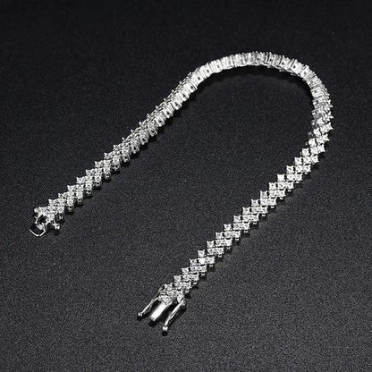 NeeTim Moissanite Tennis Bracelet 925 Sterling Silver Full Diamond Bracelets with Gold Plated  Fine Jewelry For Women with GRA - Brileon