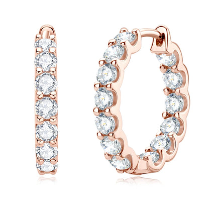 Brileon Classic Sparkle Hoop Moissanite Earrings - Brileon