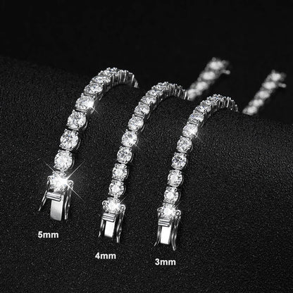 Brileon Radiance Moissanite Tennis Bracelet – 18K White Gold Plated S927 - Brileon