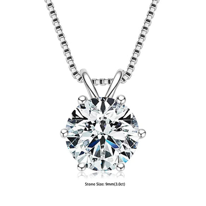 GRA Certified Moissanite Pendant – 925 Silver Solitaire Necklace (0.5-5ct) - Brileon