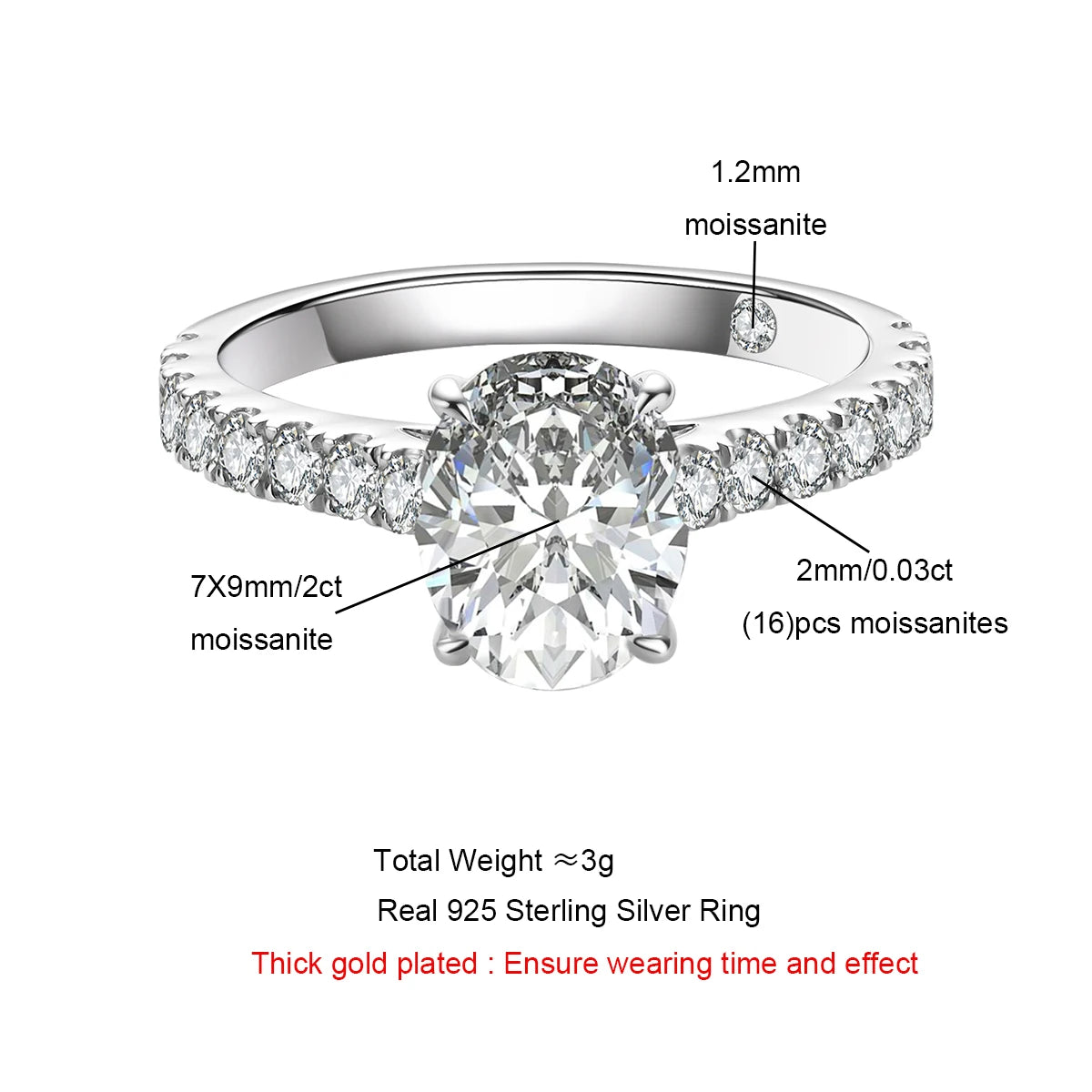 Brileon Radiance 2CT Oval Moissanite Engagement Ring – Timeless Elegance ✨ - Brileon